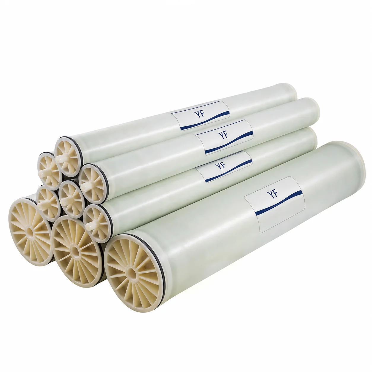 YF industrial reverse osmosis membrane elements in 4040 and 8040 configurations